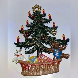 Wilhelm Schweizer Pewter Christmas Tree in Basket Ornament